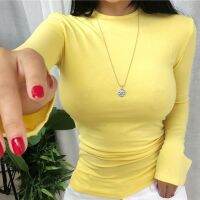 ┋✁ Summer Top Long Sleeve Korean Style Spring Fall Sexy T Shirt Women 2021 Fashion Elasticity Woman Clothes Slim Tees Tops Femme