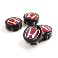 auto parts 4PCS 58mm/69mm Badge Red Wheel Center Hub Cap Rim Cover Emblem Sticker For Honda Car