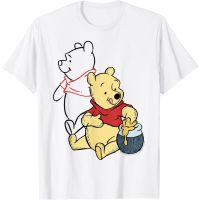 【Fashion】New □卍 Adult T-Shirt Winnie The Pooh Line Art Portrait T-Shirt - Mens T-Shirts แฟชั่นแขนสั้นผ้าฝ้าย