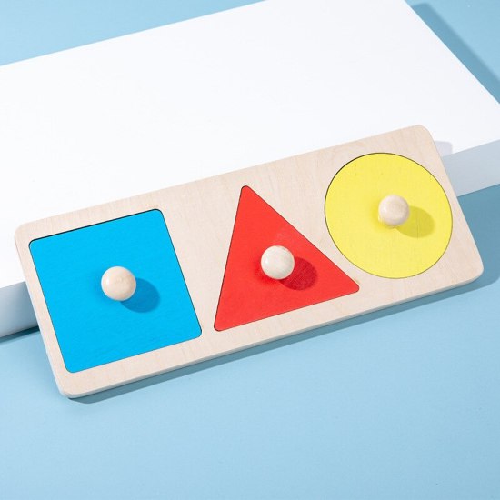 Montessori hình học đầy màu sắc nắm bắt hội đồng quản trị đồ chơi bằng gỗ - ảnh sản phẩm 4