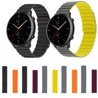 Magnetyczne silikonowe taśmy sportowe pasek dla Huami Amazfit GTR 2 3 4 42mm 47mm GTR2 GTR 2E GTR4 GTR3 Pro