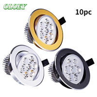 10pcs Led Downlight Ceiling Recessed Lights Indoor Lighting Round Dimmable 3w 6w 9w 12w 15w 21w Ac110-230V