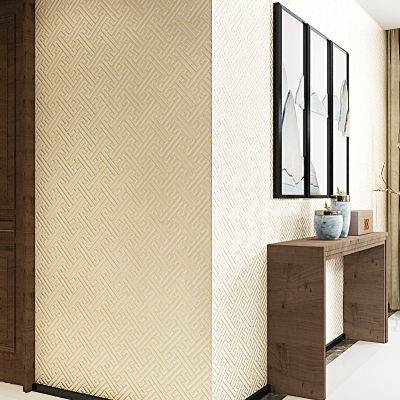 （HOT) ผ้าปูผนังไร้รอยต่อสไตล์จีนแบบใหม่ที่เรียบง่ายทันสมัยเพิ่มความหนาพื้นหลังห้องนอนห้องนั่งเล่นคลาสสิก