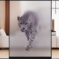 Leopard Frosted Privacy Window Film Stained Glass Vinyl Opaque Anti Peep Window Stickers Shower Bathroom Door Multi Size