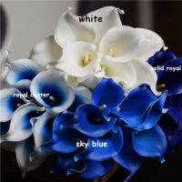 Blue Real Touch Calla Lilies Ivory White Callas for Silk Wedding Bridal Bouquets Bridesmaids Bouquets Table Centerpieces 40pcs