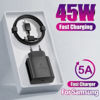 PD 45วัตต์ชาร์จเร็วสุดสำหรับ Samsung Galaxy S22 S23อัลตร้าหมายเหตุ10 5กรัม20 USB Type C เคเบิ้ลอย่างรวดเร็วชาร์จศัพท์ชาร์จอะแดปเตอร์