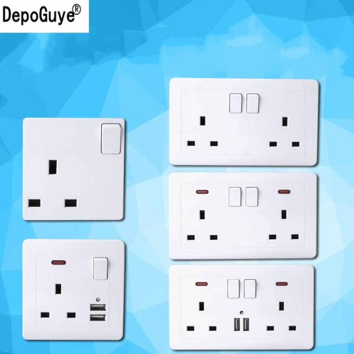 depoguye-13a-uk-standard-socket-square-three-hole-socket-double-usb-wall-power-socket-british-standard-switch-panel