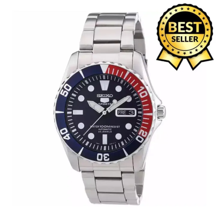 Seiko Sub SNZ Expensive 5 23 Jewels Water Resist Day & Date Auto Hand  Movement Silver Blue Men's Watch | Lazada PH