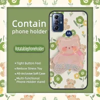 Anti-dust Cute Phone Case For MOTO G Play 2023 Anti-knock armor case foothold Silicone Kickstand glisten Durable TPU