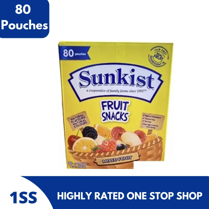 Sunkist Fruit Snacks, 80 Pouches Lazada PH
