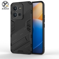 XICCI สำหรับ Vivo V25/เคสโทรศัพท์ V25E,Punk Luxury Stand Cover Hard Armor และ Soft Silicone TPU Frame Casing