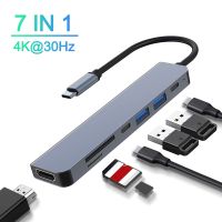 ฮับประเภท C 4K 30Hz USB C เป็น HDMI-เข้ากันได้อะแดปเตอร์ USB 3.0 Splitter Converter การ์ดความจำเครื่องอ่านการ์ดสำหรับ Macbook Air Pro