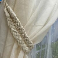 【cw】 2Pcs Cotton Woven Twist Knotted Curtain Strap Buckle Holder Drape Tieback Rope