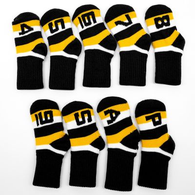 9Pcs Knitted Golf Headcover Covers Club Iron Golf Irons Head Covers Knit Long-neck Sock Style Golf Headcovers Washable