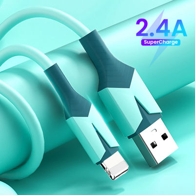 ร้อนสาย USB สำหรับ 13 12 11 Pro Max X XR XS 8 7 6วินาที5วินาทีข้อมูลได้อย่างรวดเร็วชาร์จชาร์จ USB ลวดสายไฟซิลิโคนเหลวสาย1เมตร2เมตร