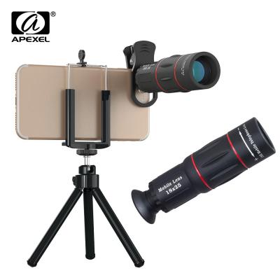 APEXEL 18X Telescope Zoom Mobile Phone Lens Telephoto Macro Camera Lenses Universal Selfie Tripod With Clip For All SmartphoneTH