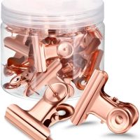 【CW】 20pcs/Box Push Pins Stylish Thumb Tacks with Binder Clips Thumbtack Metal Nail Clip 22mm Rose Gold Note Word Binding