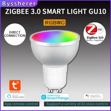 Zigbee GU10 LED Light Bulbs Tuya Smart Lamp RGB+WW+CW 5W Dimmable Led Track  Light Bulb Works with Alexa Google Home SmartThings