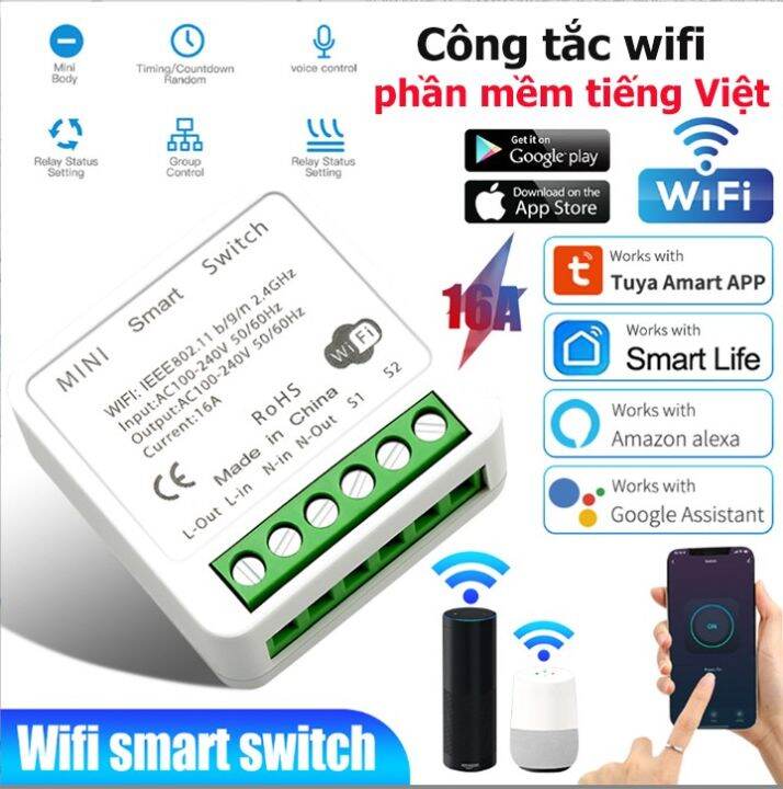 Công Tắc Wifi Thông Minh Tuya, Smart life 16A- Giá Rẻ - App Smart life ...
