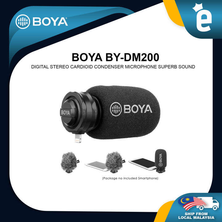 BOYA BY-DM200 Digital Stereo Condenser Shotgun Microphone with ...