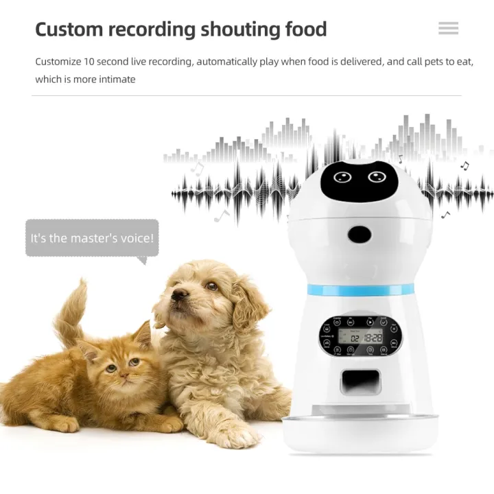 หุ่นยนต์อัจฉริยะ3-อาหารสุนัขแมวบันทึกเสียงตัวจับเวลา-lcd-อ่างใส่น้ำสำหรับสัตว์เลี้ยงสัตว์เลี้ยงอัตโนมัติอัจฉริยะถ้วยสำหรับใช้งาน