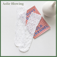 Aolie ผู้หญิง Retro Lace Floral Mesh Lolita ถุงเท้าน่ารักบางกลางหลอดถุงเท้าโปร่งใส