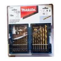 MAKITA รหัส D-67527 ชุดดอกสว่านเจาะเหล็ก HSS-TiN Economy 1.5-10mm (19ดอก/ชุด)