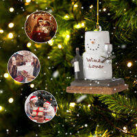 Acrylic Reading A Book Snowmans Crafts Unique DIY Snowman Sculpture Charms Reusable Snowmans Statues Art Ornament Christmas Tree Hanging Decorations