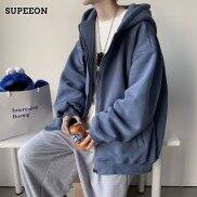 SUPEEON Áo Nỉ Có Mũ Cho Nam Áo Cardigan Áo Khoác Nỉ Dáng Rộng Áo Khoác Nam
