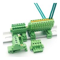 ；‘【；- 1Sets 2-24Pin 2EDGUVKM-5.08Mm Rail Terminal Block Pitch 5.08Mm Screw Plug-In Terminal Blocks Connector Din Rail Mounting Instead