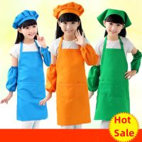 【jw】✕№ Children Kids Chef Costume Hat and Apron Set Color Adjustable Bib with Large for