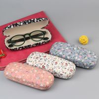【LZ】▦  Estojo de óculos transparente portátil Caixa de óculos simples Estilo chinês Floral Impresso Óculos De Sol Saco Moda