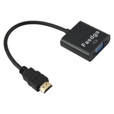 อะแดปเตอร์แปลง fasdga HDMI to VGA + 3.5 mm Audio 1080 P Black