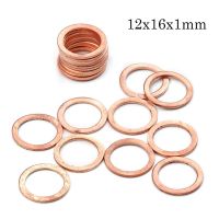 20PCS/Set Solid Copper Washer 12*16*1mm Flat Ring Gasket Sump Plug Oil Seal Fittings Washers Fastener Hardware Accessories Chrome Trim Accessories