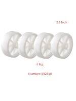 4 Pcs/Lot Casters 2.5 Inch White Pp Single Wheel Diameter 65mm Bearingless Plastic Machine Equipment Furniture Protectors Replacement Parts