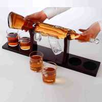 Wine Container  AK47 Gun Shape High-End Glass Whisky Decanter With Holder Wine Whiskey Set for Champagne Elegant Wine Dispenser Bar Wine Tools