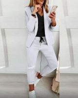 【DT】hot！ Fashion Pant Suits Female New Size Temperament Suit Long Pants Sets Pieces