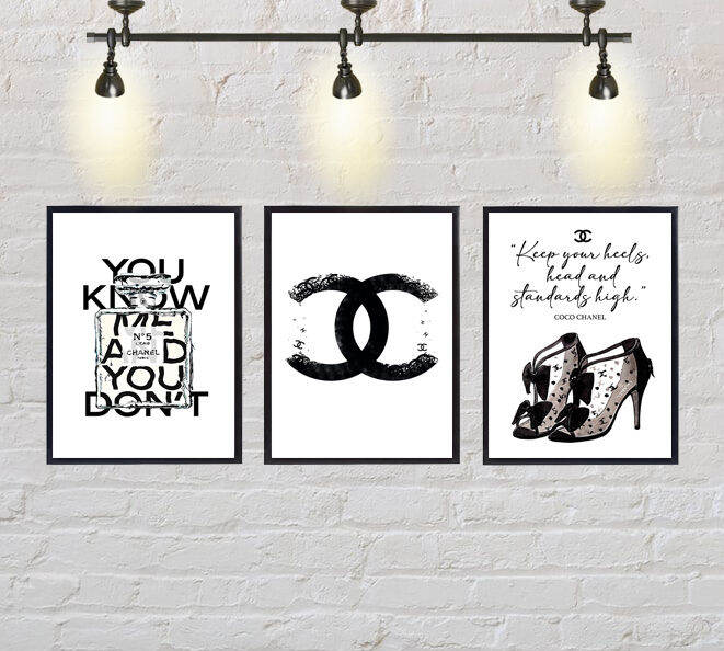 Wall Art Set of 3 Chanel 