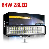 ไฟส่องสว่างสำหรับรถยนต์84W แท่ง LED ไฟสปอร์ตไลท์ Led 4X4 28LED แถบแสงทำงานออฟโรด SUV แทรกเตอร์ ATV เรือรถขุดรถบรรทุก12-60V ไฟสปอตไลท์ Flood Combo