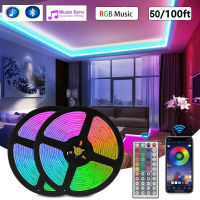 ไฟ Led RGB สำหรับตกแต่งห้องนอนห้อง Smart Led Strip 12V 5050เทป Neon RGB แบบยืดหยุ่นพร้อมเพลง Bluetooth Remote Backlight