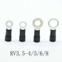 50Pcs black Ring Crimp Insulation Terminal RV3.5 4 RV3.5 5 RV3.5 6 3.5 8 Wire Cable Connector AWG