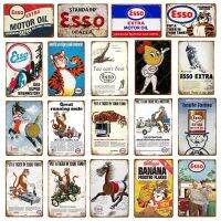 Retro Esso Extra Metal Signs Tiger Motor Oil Poster Decor For Pub Bar Car Garage Gasoline Plate Vintage Home Decoration YJ085 Drawing Painting Supplie