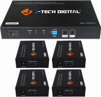 J-Tech Digital ProAV 1X4 HDMI Extender HDMI Amplifier HDMI Splitter Over Ethernet Cable with Bi-Direction IR and EDID Functions (1x4)