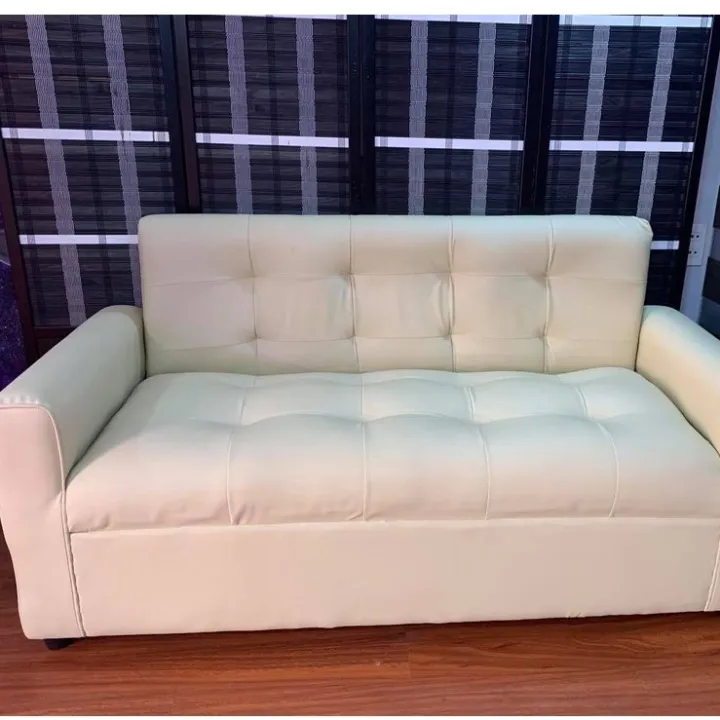 erika sofa 3 seater beige leather uratex foam Lazada PH
