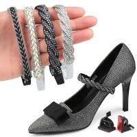 1Pair Pearl Women Shoeslaces For High Heels Decorations Buckle Lazy Shoelaces Elastic Band Anti Falling Heel Non Slip Belt Strap