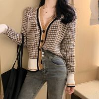 ☊ Cartoon Print Knit Short Cardigan Sleeve Warm Loose Sweater