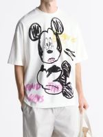 2023 New Womens Summer Casual Fashion Versatile Graffiti Print T-shirt Loose Short Sleeve Fashion