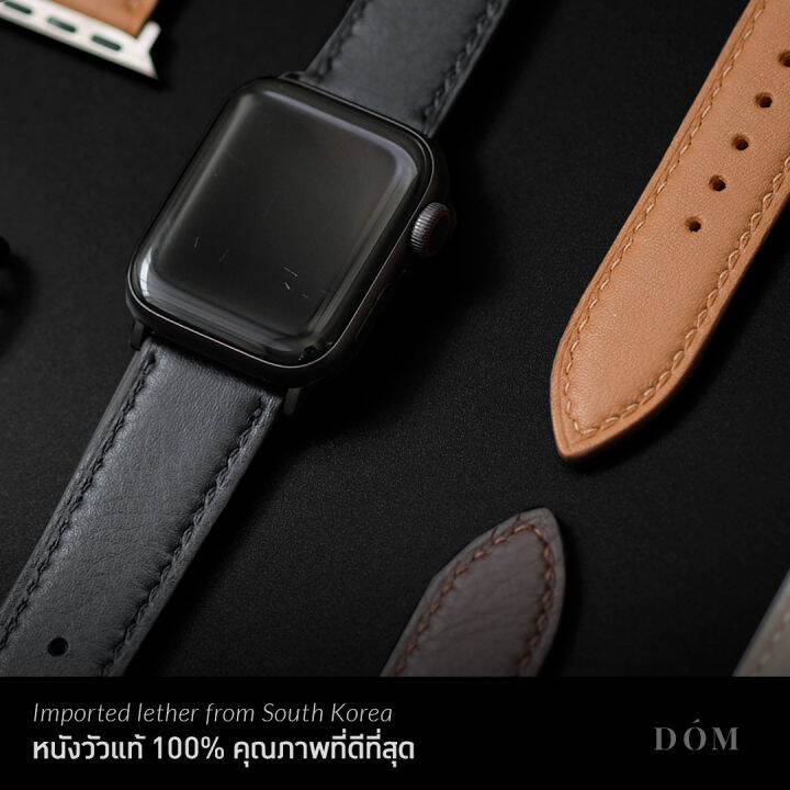 สายนาฬิกา-apple-watch-strap-dom-type-04-สายนาฬิกาหนังแท้-full-grain-สายแอปเปิ้ลวอชหนังแท้-apple-watch-6-amp-7-and-apple-watch-ultra