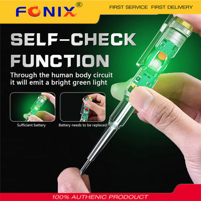 FONIX ปากกาทดสอบแรงดันไฟฟ้าปากกาทดสอบแรงดันไฟฟ้าอัจฉริยะ AC การทดสอบการเหนี่ยวนำแบบไม่สัมผัสดินสอโวลต์มิเตอร์เครื่องตรวจจับไฟฟ้าไขควงไฟฟ้าตัวบ่งชี้