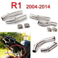 R1 Motorcycle Exhaust Middle Link Pipe Slip-on For Yamaha YZF-R1 2004 2005 2006 2007 2008 2009 2010 2011 2012 2013 2014